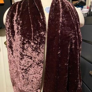 NWT, Women’s Renee's New York Panne Brown Velvet Reversible Scarf